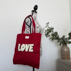 Sezane 100% Cotton “Love” Tote Bag